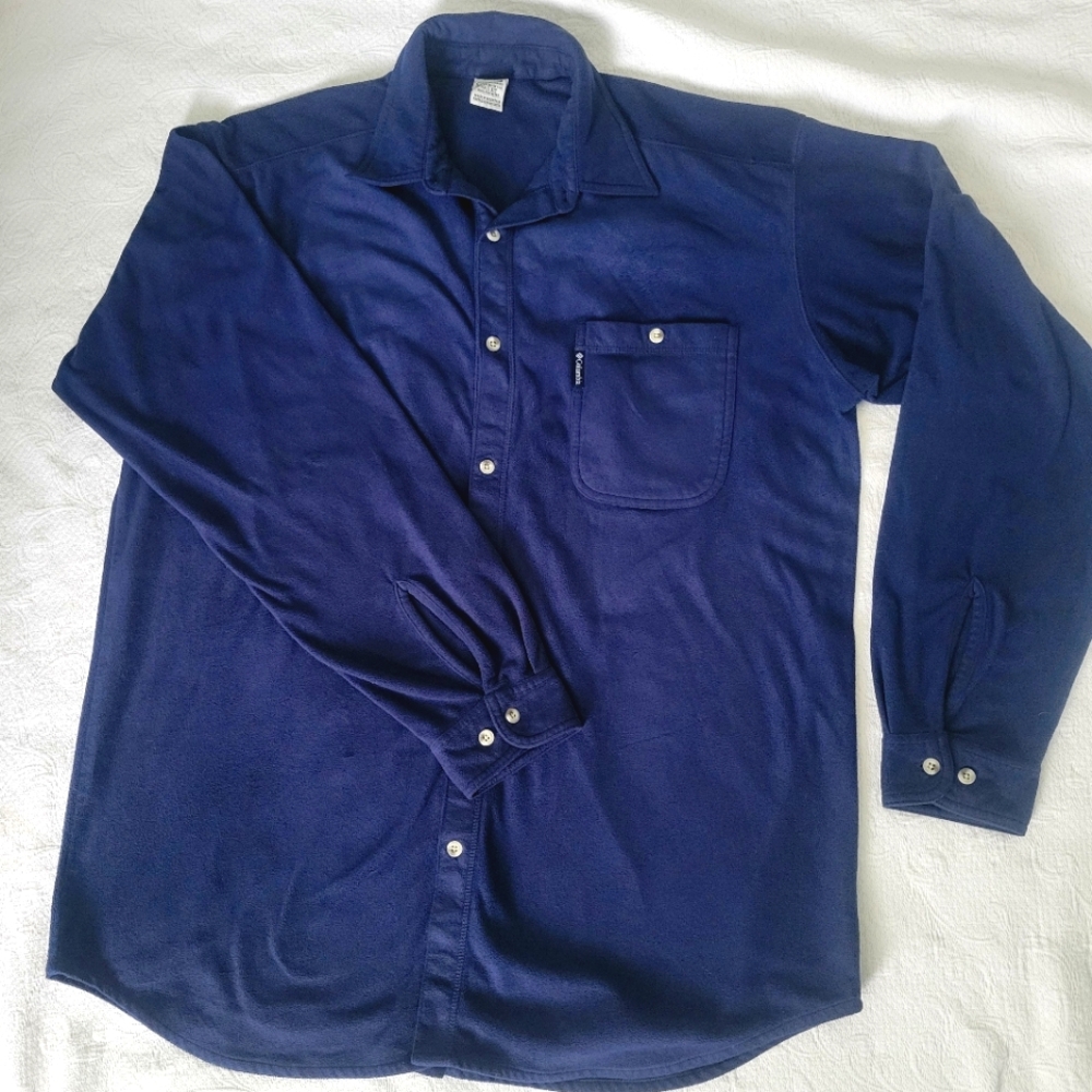 Vintage Columbia button down blue fleece mens XLT